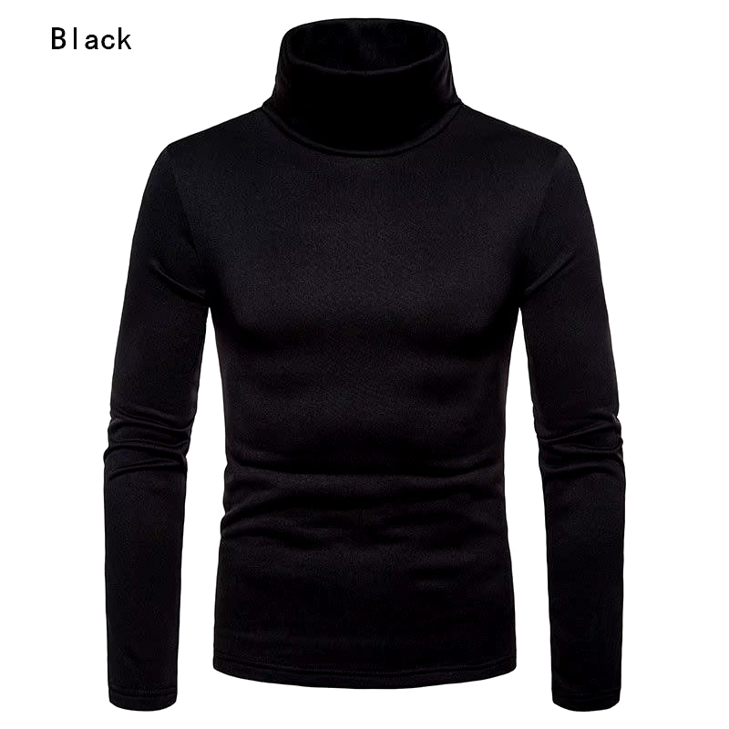 Autumn Winter Mens Turtleneck Sweaters Casual Thermal Long Sleeve Slim Fit Pullovers Stretch Basic Tops Sweatshirt Jumper Tshirt