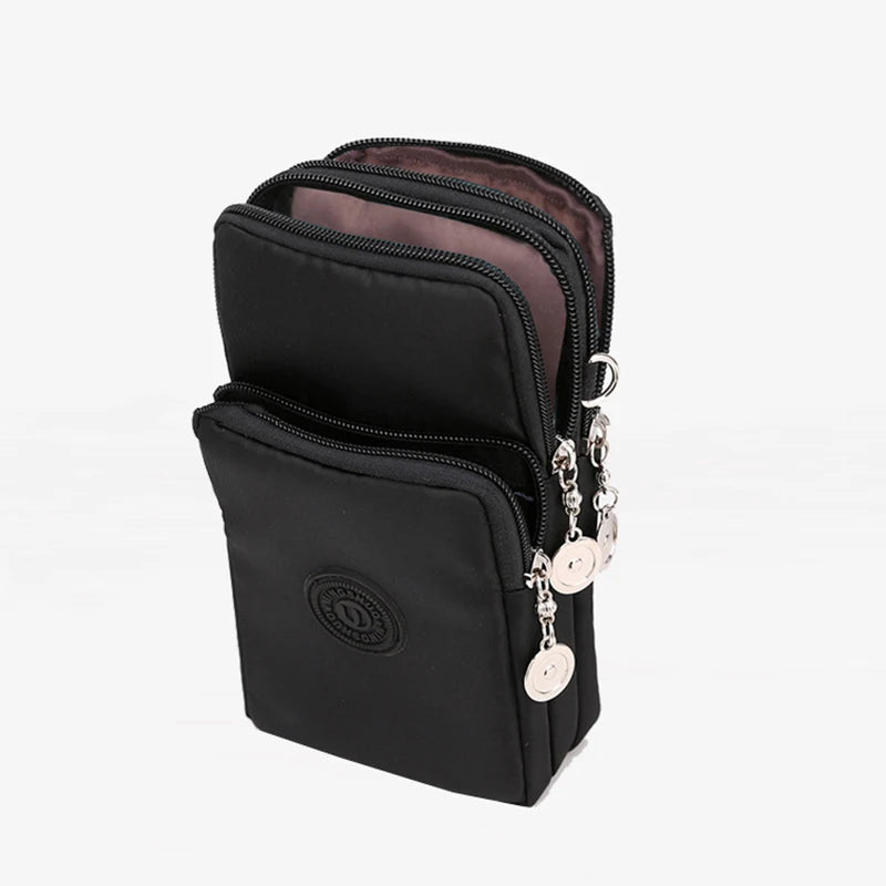 New Women Mobile Phone Bag Nylon Cell Phone Bag Coin Purse Strap Shoulder Bag Small Crossbody Bags for Women Wallet Travel Purse