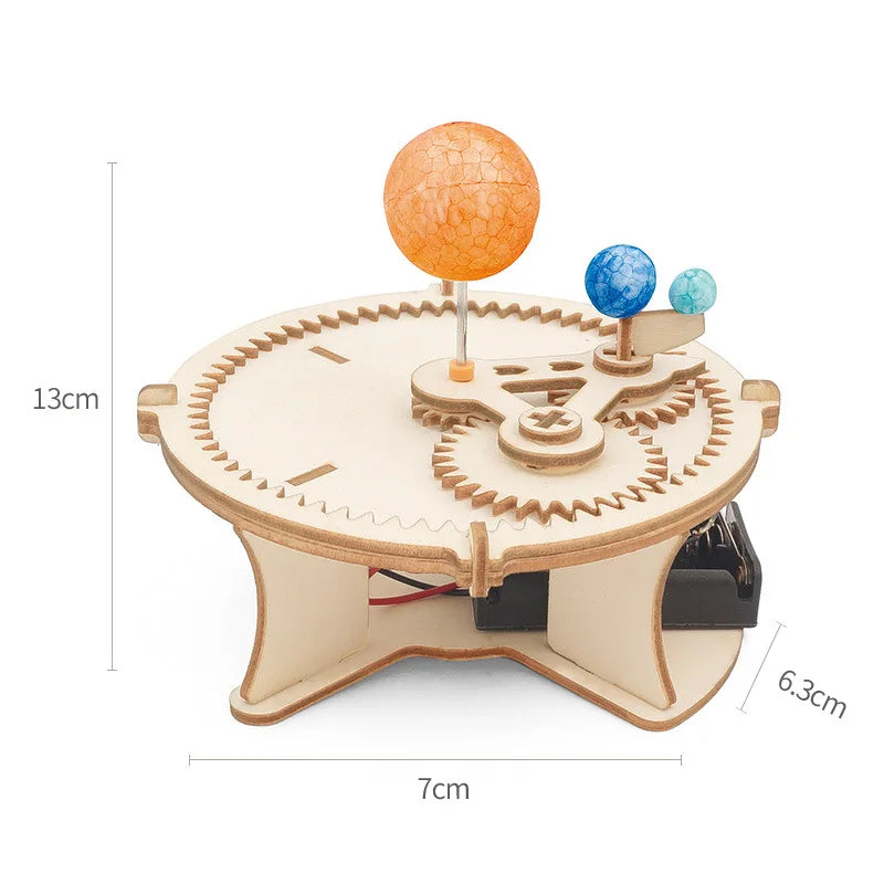 Solar System Astronomy Sun Earth Moon Planet Model DIY Wooden Puzzle Mechanical Kit Science Stem Educational Toys for Children